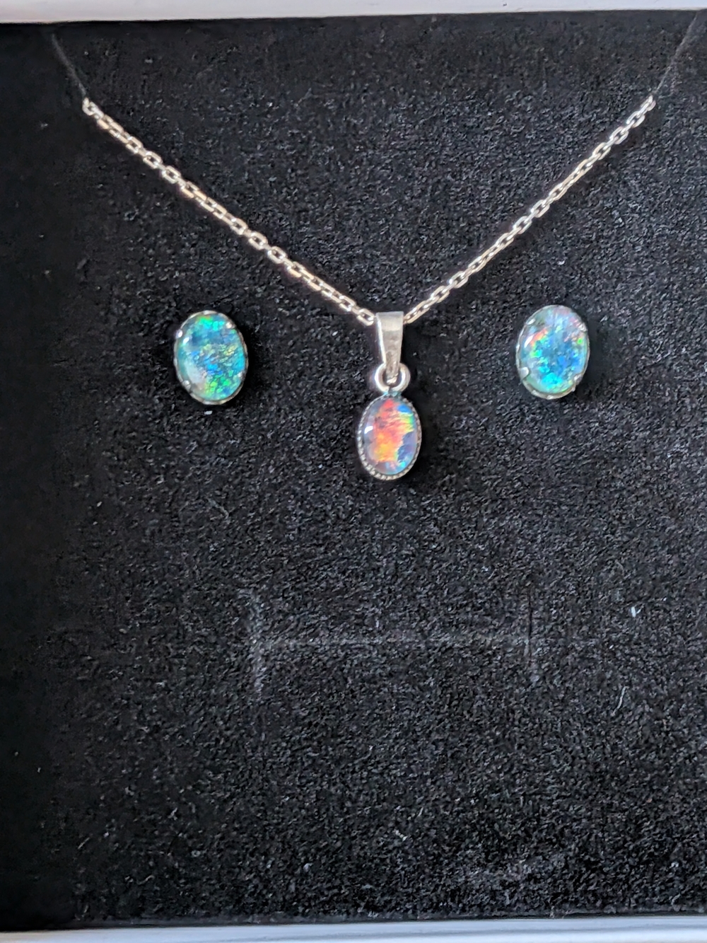✨ Rare Vintage-Informed Sterling Silver Opal Set ✨Elevate your jewelry curation